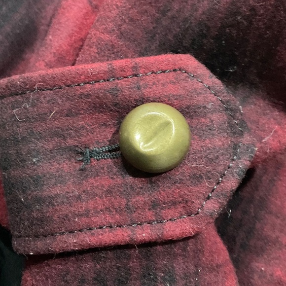 ANTHROPOLOGIE ELEVENSES
Red Plaid Fitted WOOL BLEND COAT Zip Button Womens Sz 0 - Picture 12 of 12